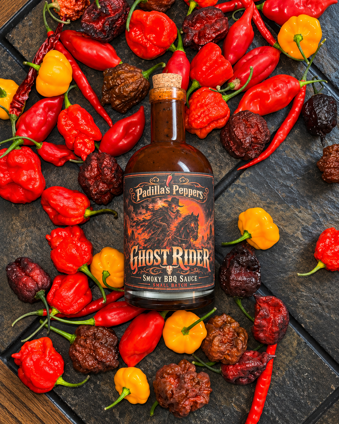 Ghost Rider BBQ sauce front label